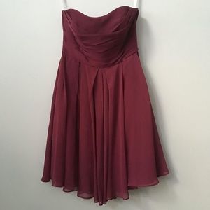 Davids Bridal Short Crinkle Chiffon Dress